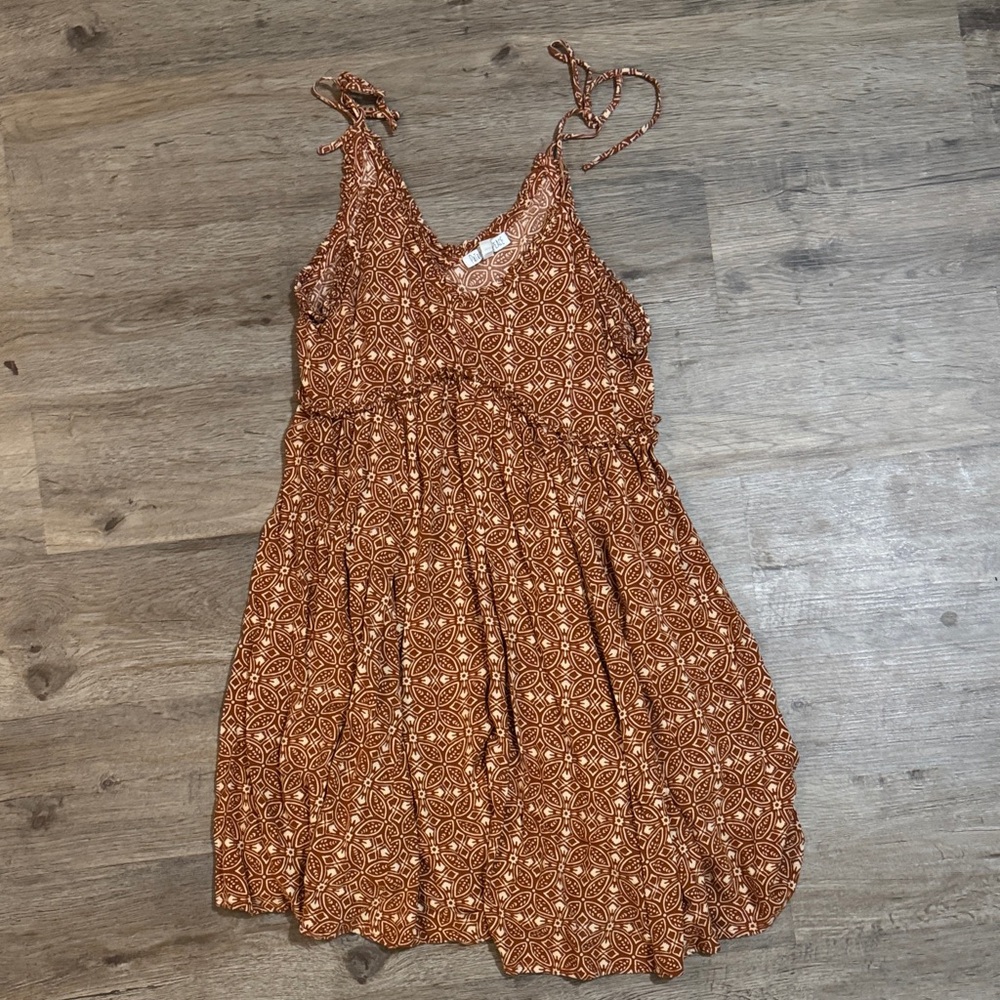 Patrons of Peace Terracotta Patterned Mini Dress